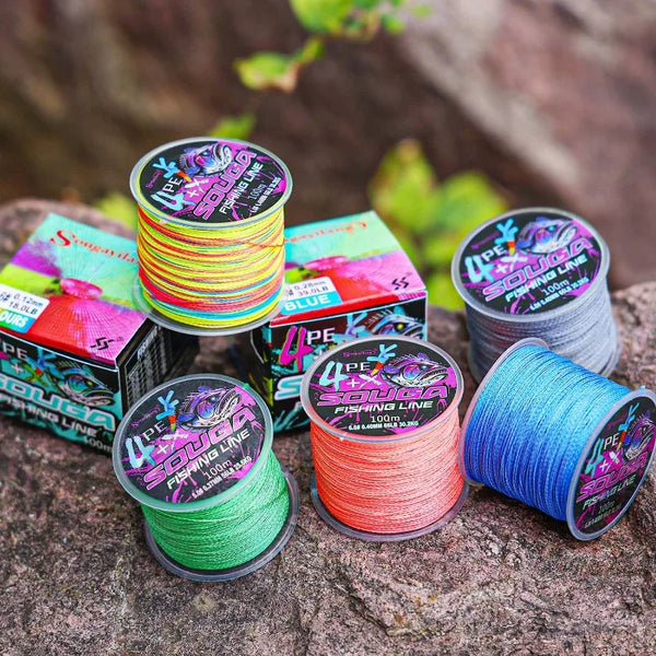 Sougayilang 100M 300M 5 Colors Strong PE Fishing Line 4 Strands Braided Fishing Line Multifilament Durable Fishing Line Pesca