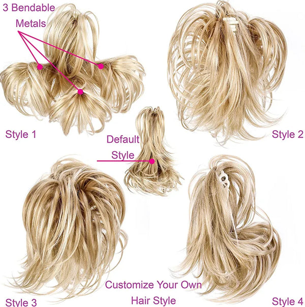 Silver 10-12inch Short Natural Wave Ponytail Hair Extension With Claw Clip in Hairpiece COLOUR CHOICES