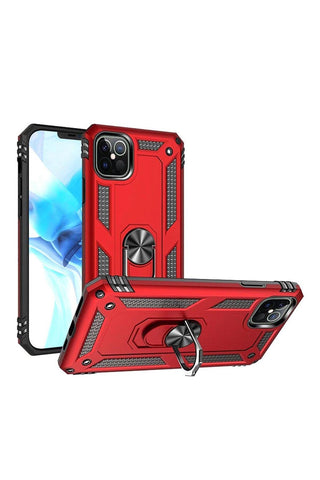 Buy red For iPHONE 12 PRO MAX 6.7 RING MAGNETIC KICKSTAND HYBRID CASE COVER