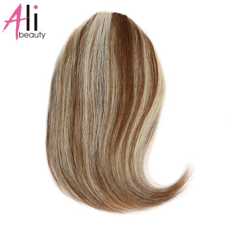 Buy p6-613 3 Clips Human Hair Bangs Remy Straight Clip in Hair Extensions Gradient Bangs 3D Blunt Cut Natural Hair Fringe Hairpiece