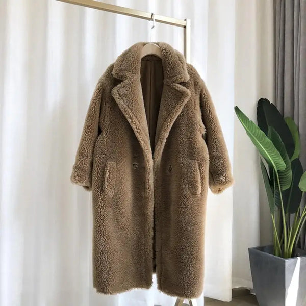 Winter Faux Fur Teddy Coat Women High Street Oversized Teddy Jackets and Coats Ladies Outwear Parka Warm Shaggy Coat