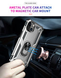 iPhone 13  Case With Kickstand, Heavy Duty Military Grade Protection Phone Case, Built-In 360° Rotate Ring Stand, Shockp