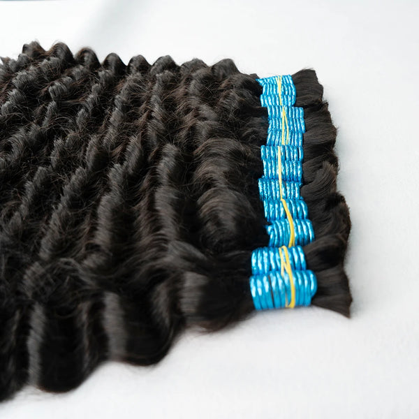 100% Human Hair Bulk Extension Virgin Human Hair Deep Curly 10A Bulk Hair Weaving for Braiding Unprocessed 18-30inches No Weft