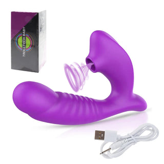 Buy purple-box Dildo Vibrator for Women Sucking Vibrators G Spot Clit Stimulation Vibration Tongue Oral Nipple Sucker Adult Sex Toys for Women