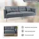 Linen Upholstered Modern Convertible Folding Futon Sofa Bed for Compact Living Space, Apartment, Dorm