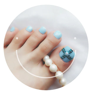 Buy hl201blue Candy Color Artificial False Toe Nails