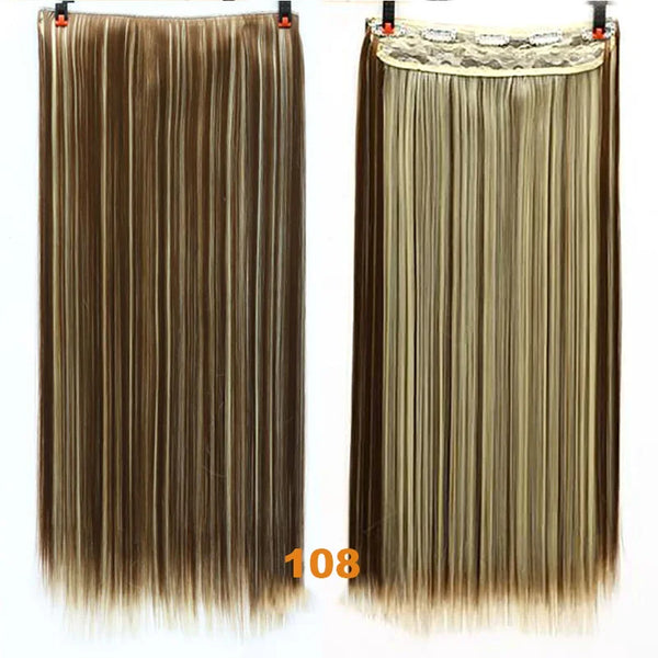 XUANGUANG Long Synthetic Hair 5 Clips in Hair Extension Heat Resistant Hairpiece Natural Wavy Hair Piece