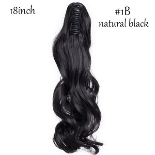 Buy natural-black1 HAIRRO Claw Clip on Ponytail Hair Extension Synthetic Ponytail Extension Hair for Women Pony Tail Hair Hairpiece Wave Ponytail