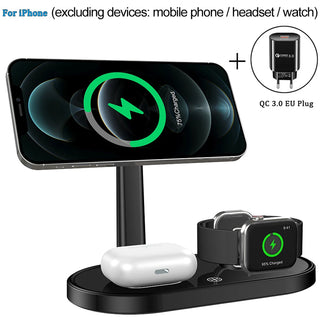 Buy aa10-bk-eu 3 in 1 Magnetic Wireless Charger 15W Fast Charging Station for Magnetic iPhone 14 13 12 Pro Max Chargers for Apple Watch Airpods