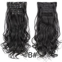 Leeons 16Clips Long Straight Synthetic Clip on Hair Extensions Cheveux Clip Naturel High Temperature Fiber Black Brown Hairpiece