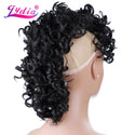 Lydia Synthetic High Puff Afro Short Curly Middle-Part Wig Clips in Hair Extension African American 90g/Pcs Hairpiece Chignon