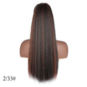 22 Inch Afro Long Straight Drawstring Ponytail Synthetic Yaki Hair Bun Pony Tail Clip in Hair Extensions for Black Women