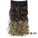 XUANGUANG Long Synthetic Hair 5 Clips in Hair Extension Heat Resistant Hairpiece Natural Wavy Hair Piece