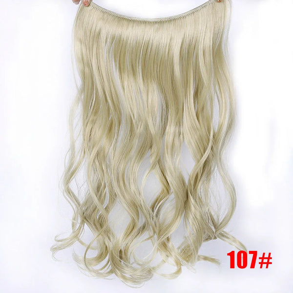 LUPU Synthetic Hair Extensions Invisible Fash Line No Clips in Hairpieces Natural Secret Wire Fake Hair High Temperture Fiber