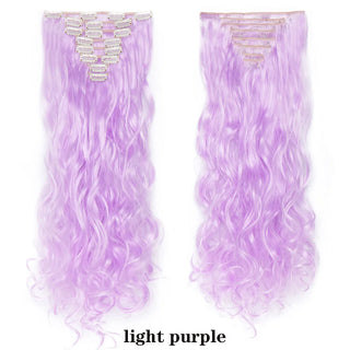 Buy light-purple HAIRRO 24Inches 170g 36 Colors Long Straight Synthetic Hair Extensions Clips in High Temperature Fiber Black Brown Hairpiece