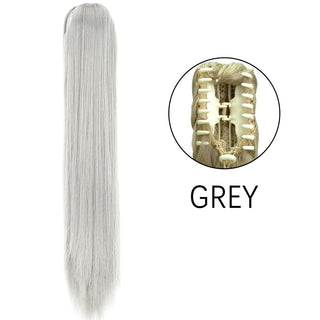 Buy s-grey Claw Clip on Ponytail Hair Extensions