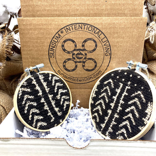 Buy black-textile Black &amp; White Authentic Mudcloth Ornaments (2 Pk) Gift Set