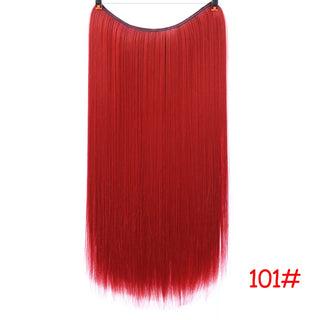 Buy 1012 LUPU Synthetic Hair Extensions Invisible Fash Line No Clips in Hairpieces Natural Secret Wire Fake Hair High Temperture Fiber