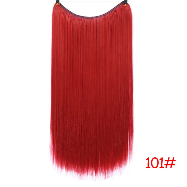 LUPU Synthetic Hair Extensions Invisible Fash Line No Clips in Hairpieces Natural Secret Wire Fake Hair High Temperture Fiber