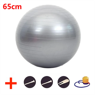 Buy 65cm-silver 45-95cm Anti-Burst Yoga Ball Thickened Exercise Ball for Pilates Balance Stability Workout Pregnancy Birthing Physical Therapy