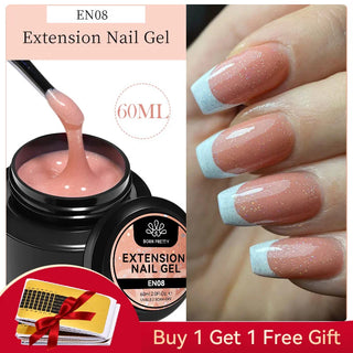 Buy en08-60ml BORN PRETTY 60/30ml Hard Jelly Extension Nail Gel Polish French Nails Nude Pink White Clear Nail Supplies Gel for Extension