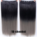 XUANGUANG Long Synthetic Hair 5 Clips in Hair Extension Heat Resistant Hairpiece Natural Wavy Hair Piece