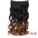 AOSIWIG 24inch 5 Clipsins Straight Hair Extentions Clip in on Hair Extension Black to Red Ombre Hairpiece Synthetic