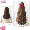 WTB Synthetic 60cm Long Wavy 5 Clip in One Pieces Hair Extensions High Tempreture Fiber Black Brown for Women Hairpieces