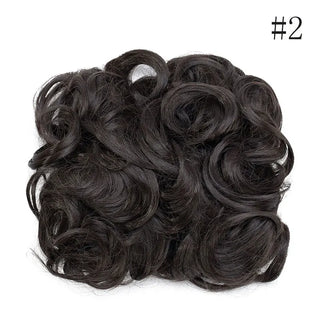 Buy dark-brown HAIRRO LARGE Comb Clip in Curly Hair Extension Synthetic Hair Pieces Chignon Women Updo Cover Hairpiece Extension Hair Bun