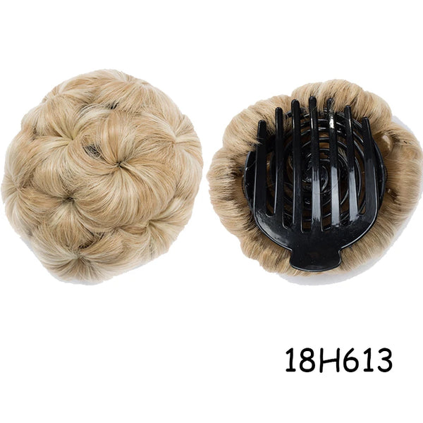 BENEHAIR 65g Curly Chignon Clip in Hair Extension Donut Chignon Hair Bun Hairpiece for Women Synthetic High Temperature Hair