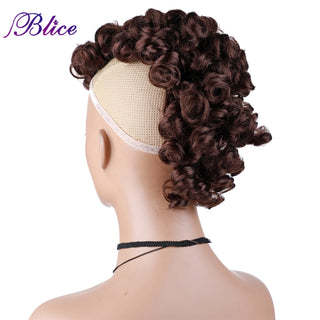 Buy 33 Blice High Puff Curly Chignon Frohawks Hair Synthetic Clip in Hair Extensions All Head Ponytail for Africa American Women