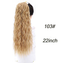 AILIADE Synthetic 22inch Long Bouncy Curly Hair  Ponytail Extensions Hairpiece Drawstring Heat Resistant Brown Hair Extension