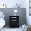 Nightstand Cartiz, Two Drawers - Black