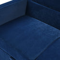 Loveseats Sofa Bed With Pull-Out Bed,Adjsutable Back and Two Arm Pocket,Blue (54.5"x33"x31.5")