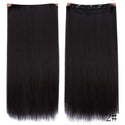 AOSIWIG 24inch 5 Clipsins Straight Hair Extentions Clip in on Hair Extension Black to Red Ombre Hairpiece Synthetic