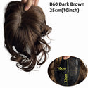 Clip in Natural Human Hair Topper Bangs Fringe Hair Pieces Middle Part Brazilian Extension for Women Hair Volume 10inch Non-Remy