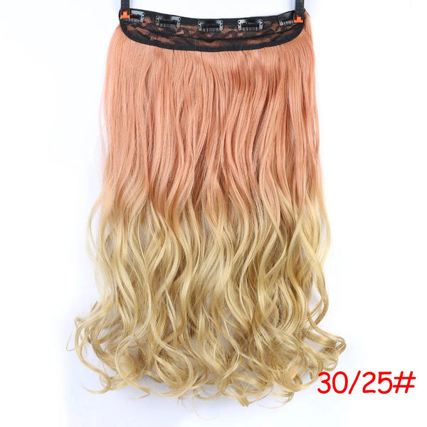 AOSIWIG 24inch 5 Clipsins Straight Hair Extentions Clip in on Hair Extension Black to Red Ombre Hairpiece Synthetic