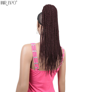 Buy 99j 20Inch Box Braid Ponytail Synthetic Ponytail Hair Extensions Ombre Afro Hairpieces Two-Strand Drawstring Ponytail Hair Expo City