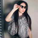 Winter Fashion Women Real Fox Fur Coats Silver Fox Natural Fox Fur Vest Luxury Short Coat 2023 New