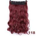 XUANGUANG Long Synthetic Hair 5 Clips in Hair Extension Heat Resistant Hairpiece Natural Wavy Hair Piece