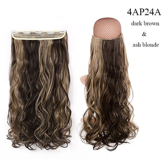 Buy 4ap24a BENEHAIR Synthetic Hairpieces 24&quot; 5 Clips in Hair Extension One Piece Long Curly Hair Extension for Women Pink Red Purple Hair