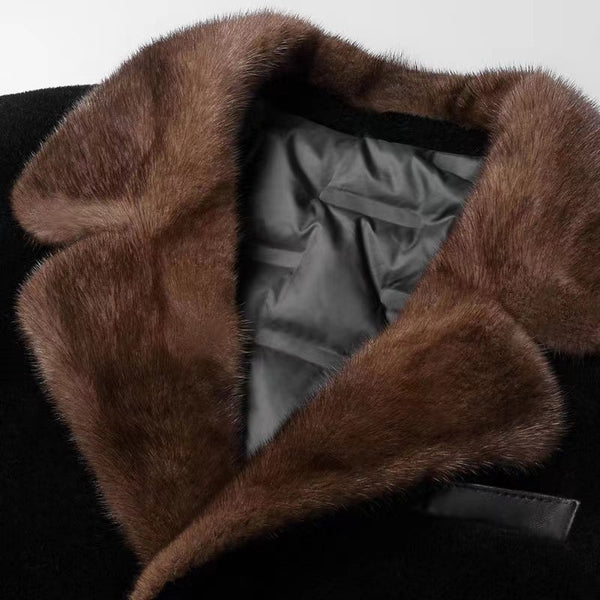 2022Wholesale Natural Mink Fur Coat Custom Winter Warm Long Fur Coat Classic Style Luxury Mens Fur Coats