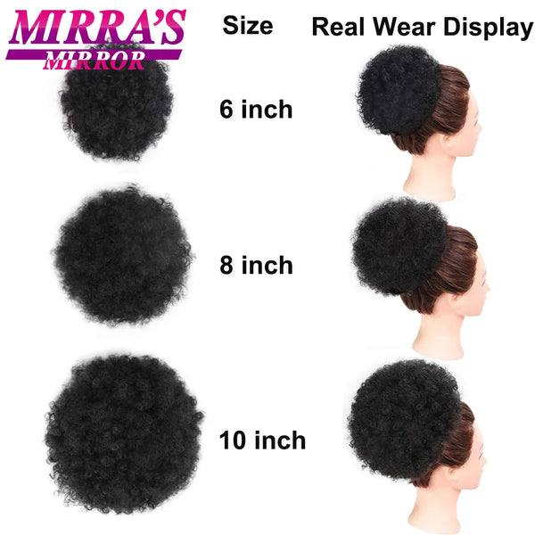 Afro Puff Drawstring Ponytail Extension Synthetic Kinky Curly Ponytail Hair Chignon Dreadlock Buns Afro Puff for Black Women