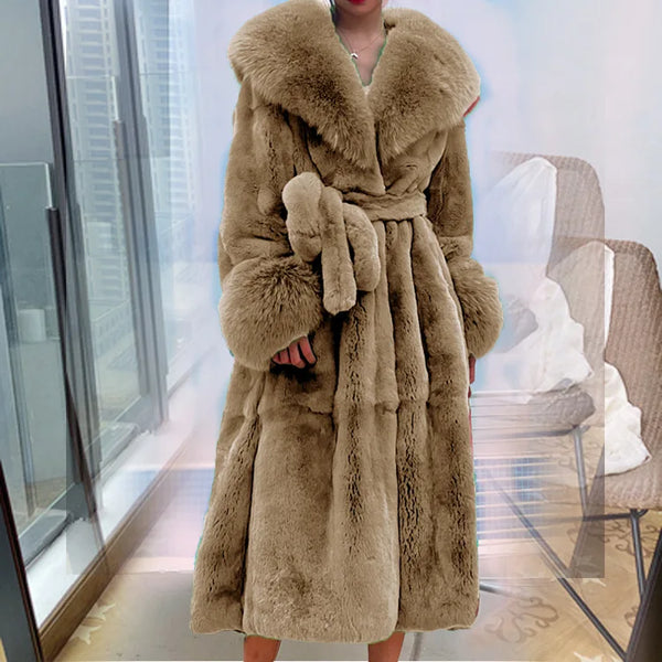 5XL Slim Overcoat Mink Coats Women Faux Fur Long  Winter Thick Mink Fur Coat Female Fur Jackets Long Ladies Parkas Oversize