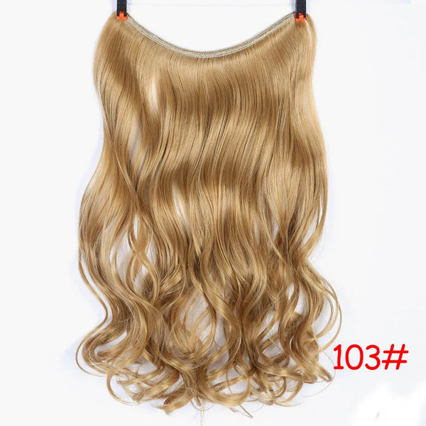 LUPU Synthetic Hair Extensions Invisible Fash Line No Clips in Hairpieces Natural Secret Wire Fake Hair High Temperture Fiber