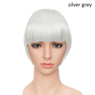 Buy silver-grey BENIHAIR Synthetic Clip in Hair Bangs Hairpiece Clip in Hair Extension Hair Extension Blunt Bangs Fake Bangs for Women