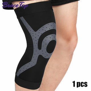 Buy 1-pc-black-gray-pad BraceTop Summer Ultra-Thin Knee Joint Protector Sports Knee Pads Exercise Yoga Dancer Decompression Kneecap for Running Cycling