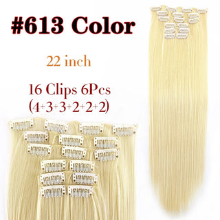 Buy 613-zhi Alileader Synthetic Hair 16 Clip in Hair Extension Clip for Women 6Pcs/Set Hair Extension Clip in Ombre Fake Hairpiece Long Wavy