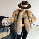 2023 Women's High Quality Real Natural Fox Fur Coat Full Pelt Winter Warm Thick Jackets Luxury Full Sleeves Outwear Female Coats