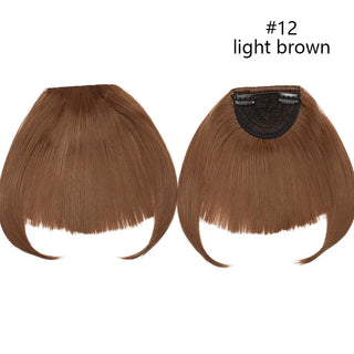 Buy light-brown HAIRRO Short Synthetic Bangs Heat Resistant Hairpieces Hair Women Natural Short Fake Hair Bangs Hair Clips for Extensions Black